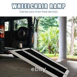 4FT Folding Wheelchair Ramp Aluminum Mobility Scooter Non-Slip Portable with Bag