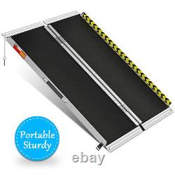 4FT Wheelchair Ramp Aluminum Folding Mobility Scooter Portable Non-Slip 600 LBS