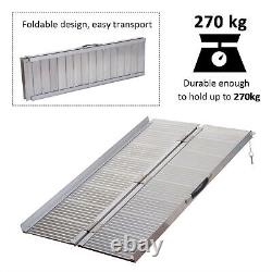 4FT Wheelchair Ramp Scooter Mobility Folding Ramps Compact & Portable Aluminum