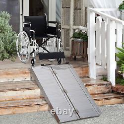4FT Wheelchair Ramp Scooter Mobility Folding Ramps Compact & Portable Aluminum