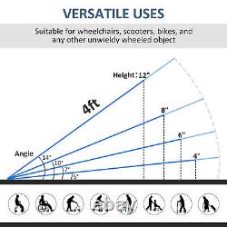 4FT Wheelchair Ramp Scooter Mobility Folding Ramps Compact & Portable Aluminum