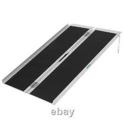 4ft Folding Aluminum Wheelchair Ramp Portable Mobility Scooter Suitcase 600Lbs