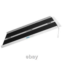 4ft Folding Aluminum Wheelchair Ramp Portable Mobility Scooter Suitcase 600Lbs