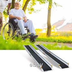 5FT Portable Wheelchair Ramp Folding Mobility Scooter Anti-Skid 600LBS Aluminum