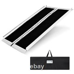 5ft Aluminum Wheelchair Ramp Non-Skid Folding Mobility Scooter Portable w Handle