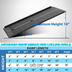 6 FT Folding Aluminum Wheelchair Ramp Portable Mobility Scooter Non-Slip 600 LBS
