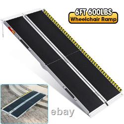 6FT Aluminum Multi-Folding Wheelchair Ramp Scooter Mobility Portable Ramp 600 lb