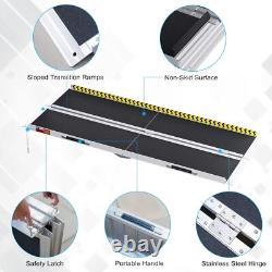 6FT Aluminum Multi-Folding Wheelchair Ramp Scooter Mobility Portable Ramp 600 lb