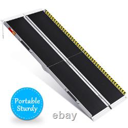 6FT Aluminum Multi-Folding Wheelchair Ramp Scooter Mobility Portable Ramp 600 lb