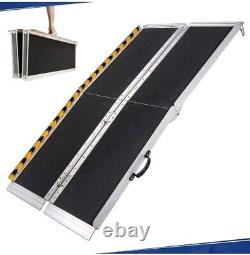 6FT Non-Skid Foldable Portable Wheelchair Ramp Scooter Mobility Aluminium