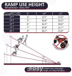 6FT Non-Skid Foldable Portable Wheelchair Ramp Scooter Mobility Aluminium