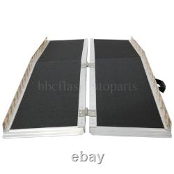 6FT Non-Skid Foldable Portable Wheelchair Ramp Scooter Mobility Aluminium
