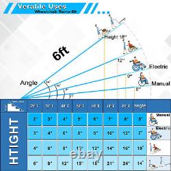 6ft Aluminum Multi-Folding Wheelchair Ramp Scooter Mobility Portable Ramp