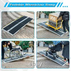 6ft Aluminum Multi-Folding Wheelchair Ramp Scooter Mobility Portable Ramp