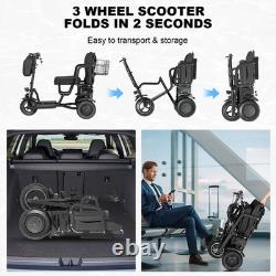 700W 3-Wheel Electric Mobility Scooter Double Motor Folding Portable Scooter US
