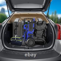 700W 3-Wheels Portable Double Motor Folding Blue Electric Power Mobility Scooter
