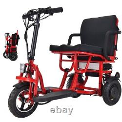 700W 3-Wheels Portable Double Motor Folding Electric Power Red Mobility Scooter