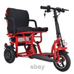 700W 3-Wheels Portable Double Motor Folding Electric Power Red Mobility Scooter
