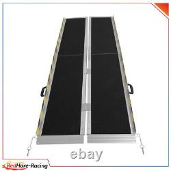 7FT Non-Slip Aluminum Folding Handicap Ramp Scooter Ramp Portable