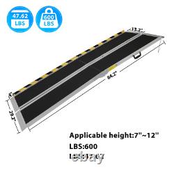 7ft Aluminum Multi-Folding Wheelchair Scooter Mobility Ramp Portable Non-Slip