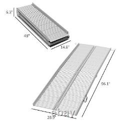 8' Folding Wheelchair Ramp Aluminum Portable Medical Mobility Threshold