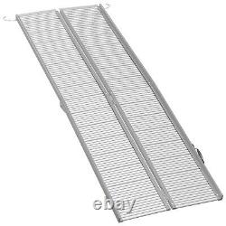 8' Folding Wheelchair Ramp Aluminum Portable Medical Mobility Threshold