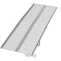 8' Folding Wheelchair Ramp Aluminum Portable Medical Mobility Threshold