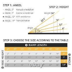 8' Folding Wheelchair Ramp Aluminum Portable Medical Mobility Threshold