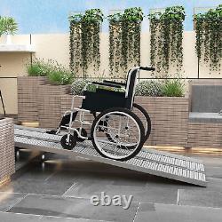 8' Folding Wheelchair Ramp Aluminum Portable Medical Mobility Threshold