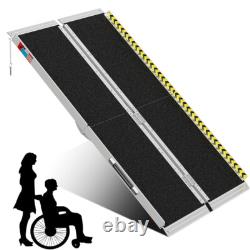 8 ft Folding Aluminum Wheelchair Ramp Portable Mobility Scooter Carrier