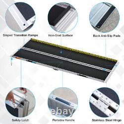 8 ft Folding Aluminum Wheelchair Ramp Portable Mobility Scooter Carrier