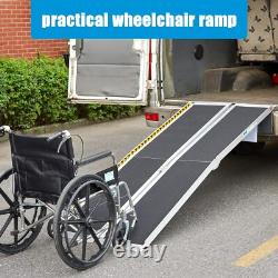 8 ft Folding Aluminum Wheelchair Ramp Portable Mobility Scooter Carrier