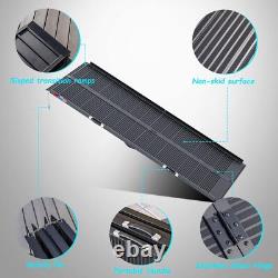 8FT Aluminum Multi-Folding Wheelchair Scooter Mobility Ramp Portable Non-Slip