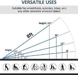 8FT Non-Skid Wheelchair Ramp Foldable Mobility Scooter Aluminum Ramp for Steps