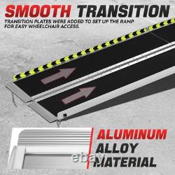 8Ft Aluminum Folding Wheelchair Scooter Mobility Ramp Portable Non-Slip 800 LBS