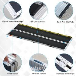 8ft Aluminum Multi-Folding Wheelchair Scooter Mobility Ramp Portable Non-Slip