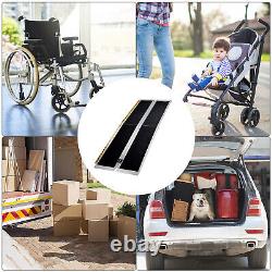 8ft Aluminum Multi-Folding Wheelchair Scooter Mobility Ramp Portable Non-Slip