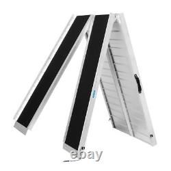 8ft Folding Aluminum Wheelchair Ramp Portable Mobility Scooter Carrier Non-Slip