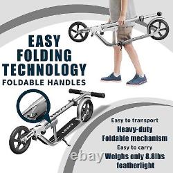 Adjustable Height Folding Scooter for Kids 6-12 & Adults All-Terrain Ride