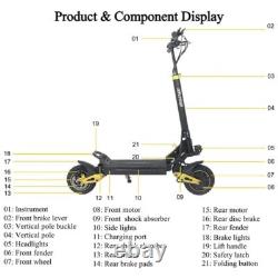 Adult Electric Scooter 1200X2 37 Miles Long Range Folding Scooter Urban Commuter