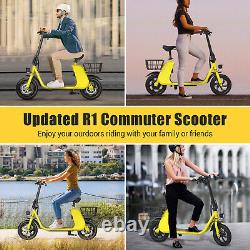 Adults Ebike Sports Electric Scooter with Seat Commuter 450W Folding E-Scooter