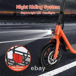 Adults Electric Scooter 450W Foldable Scooter withSeat & Carry Basket Commuter