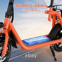 Adults Electric Scooter 450W Foldable Scooter withSeat & Carry Basket Commuter