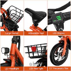 Adults Electric Scooter 450W Foldable Scooter withSeat & Carry Basket Commuter