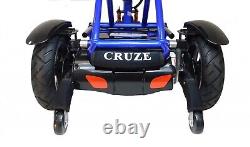 BLUE Enhance Mobility Triaxe Cruze Foldable Portable Electric Travel Scooter
