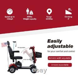 Compact Mobility Scooter Folding Portable 4 Wheels Outdoor Scooter with USA Flag