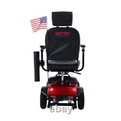Compact Mobility Scooter Folding Portable 4 Wheels Outdoor Scooter with USA Flag