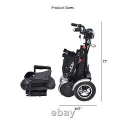 Compact Power Electric Scooter, Wide Seat and Adjustable Speed 63 lbs Silver