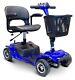 Ewheels Electric Portable Medical Mobility Travel Scooter 4 Wheel Blue Ew-m34