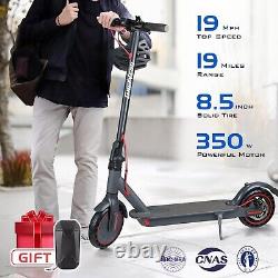 Electric Scooter, 350W Motor, Up to 19MPH, 19 Miles Long-Range Portable Folding Com